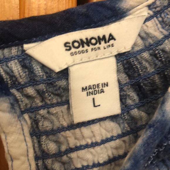 Sonoma Blue & White tie-dye blouse - Picture 5 of 9